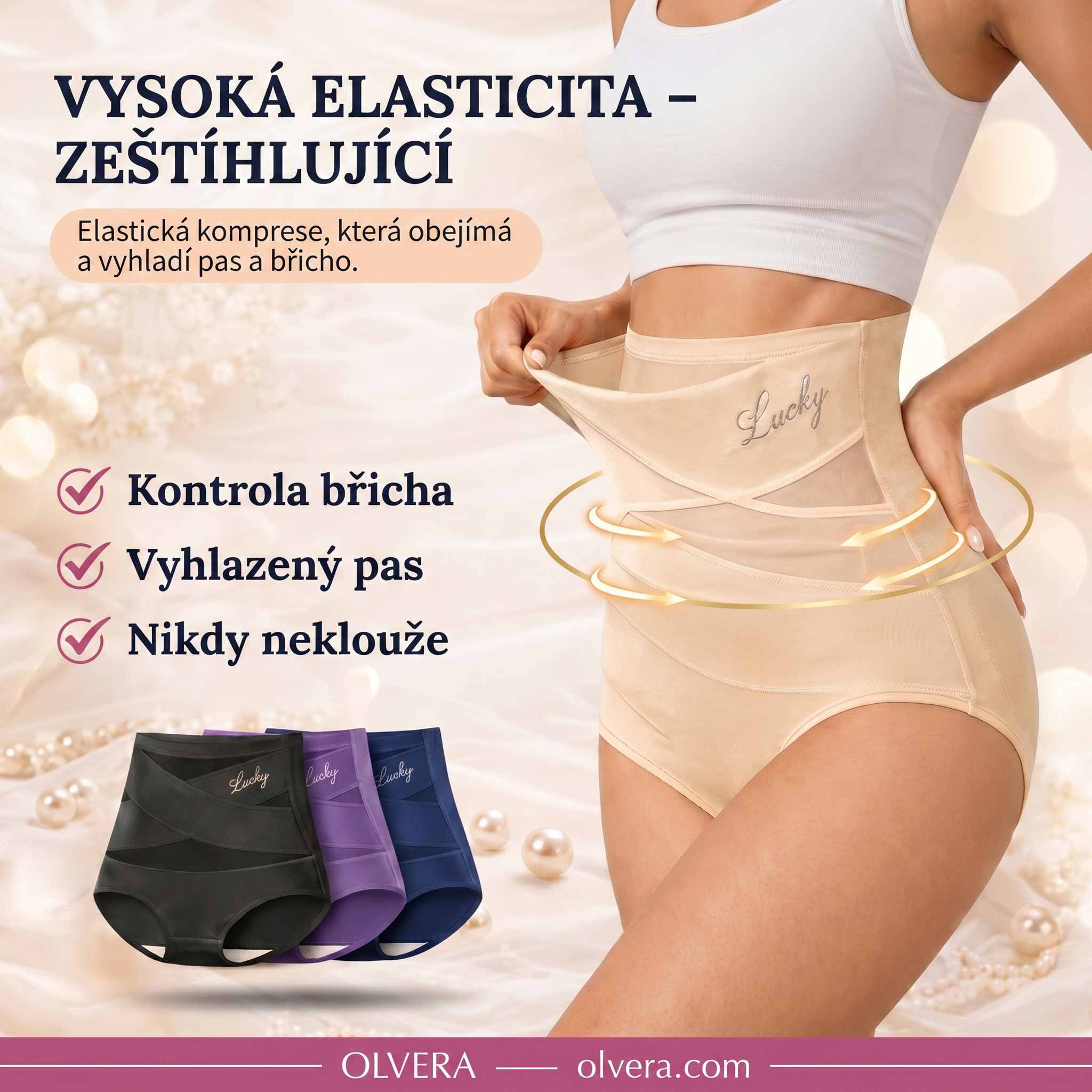 Stahovací Kalhotky s Vysokým Pasem — Bezešvá Kontrola Břicha