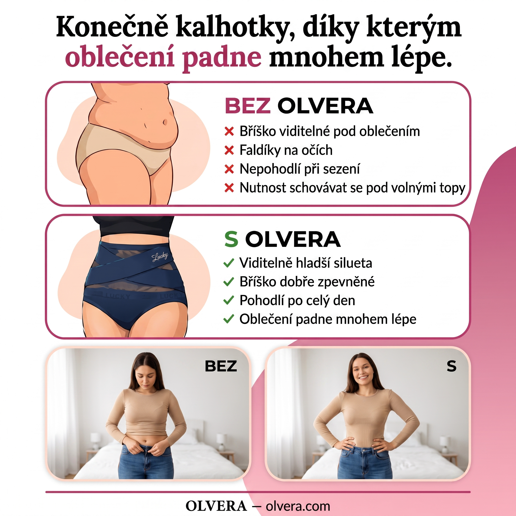 Stahovací Kalhotky s Vysokým Pasem — Bezešvá Kontrola Břicha